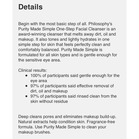 🔶3/$15 Philosophy Purity 3-in-1 Face Cleanser - Picture 3 of 4